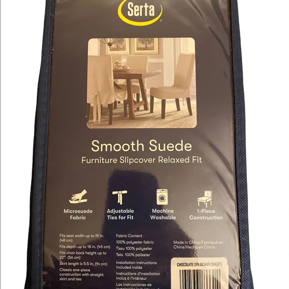 New no tags Furniture Slipcover Relaxed Fit Smooth Suede Grey 2 Pack